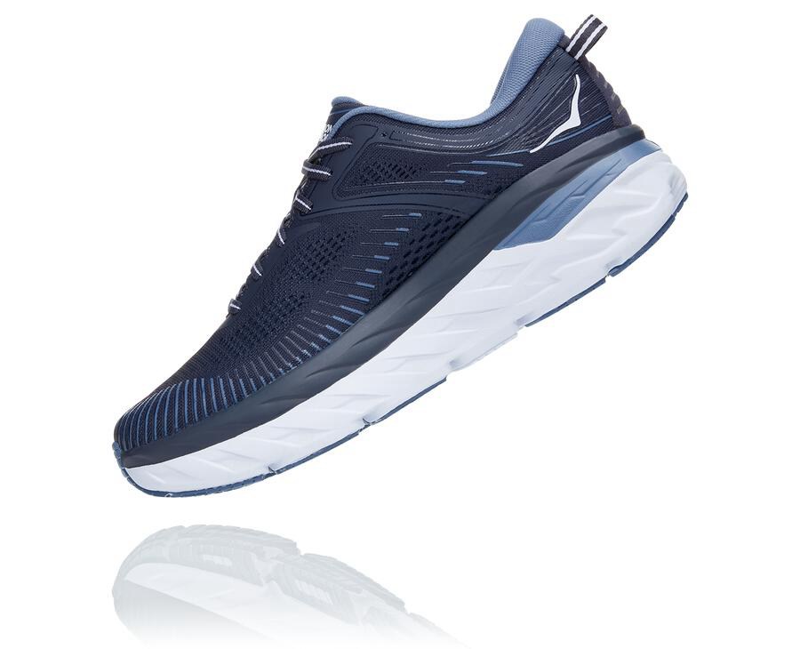 Tenis Hoka One One Hombre Azul Marino - Bondi 7 - OISL51607